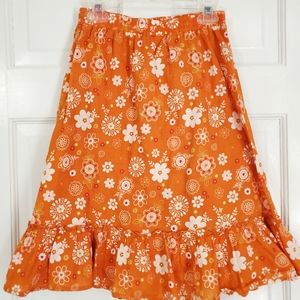 American Girl Orange Floral Skirt